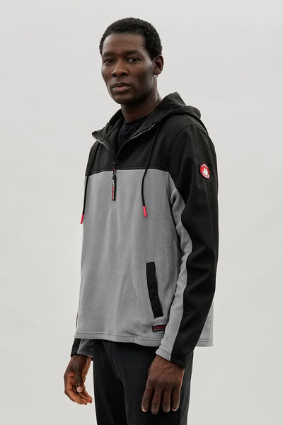 Canada Weather Gear Colour Block Half Zip Hoodie - Grey - Mens Hoodies & Sweatshirts - Canada Weather Gear