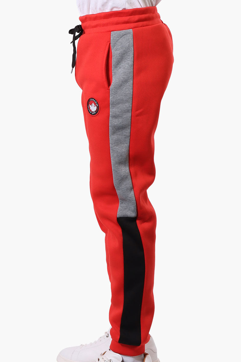 Canada Weather Gear Side Stripe Colour Block Joggers - Red - Mens Joggers & Sweatpants - Canada Weather Gear