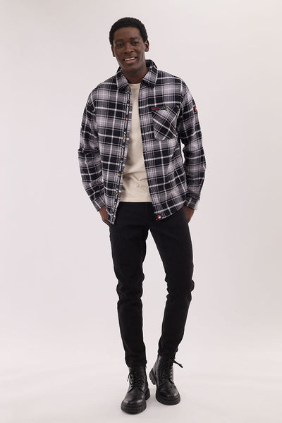 Canada Weather Gear Flannel Button Up Casual Shirt - Grey