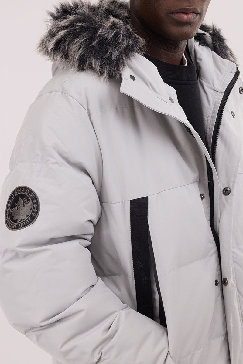 Canada Weather Gear Faux Fur Trim Puffer Parka Jacket - Stone