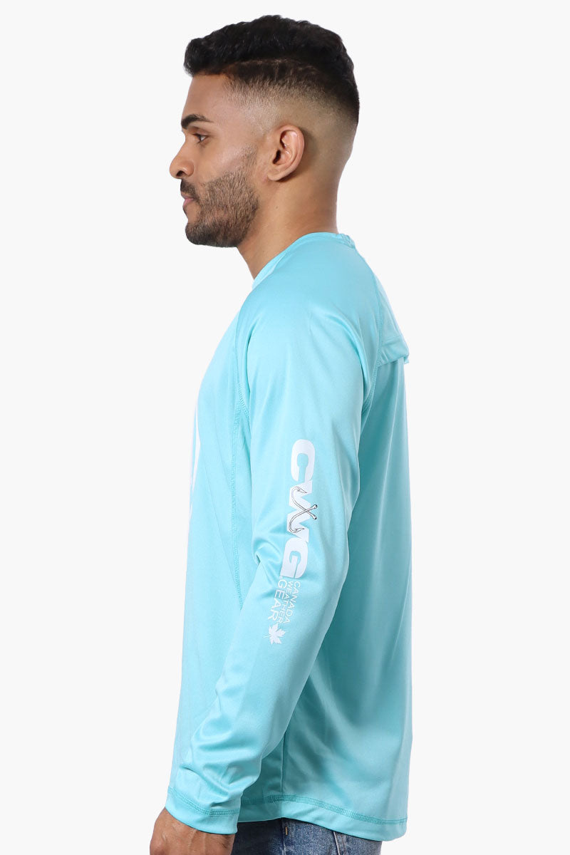 Canada Weather Gear Athletic Chest Logo Long Sleeve Top - Aqua - Mens Long Sleeve Tops - Canada Weather Gear