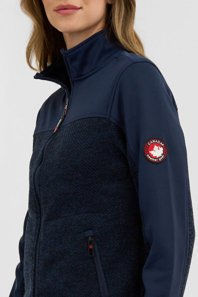 Canada Weather Gear Zip Up Knit Lightweight Jacket - Navy - Womens Lightweight Jackets - Canada Weather Gear