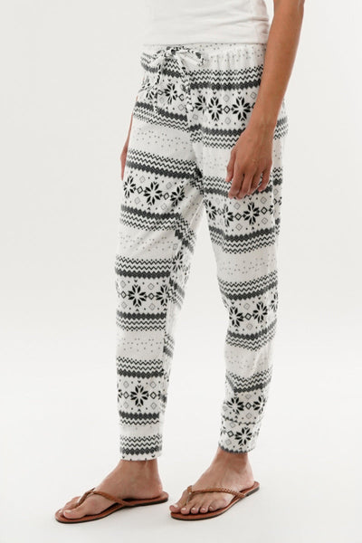 Canada Weather Gear Festive Print Pajama Pants - White - Womens Pajamas - Canada Weather Gear
