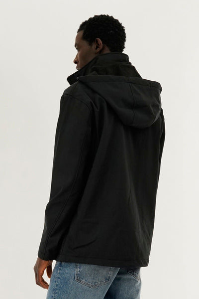 Canada Weather Gear Soft Shell Hooded Lightweight Jacket - Black - Mens Lightweight Jackets - Canada Weather Gear