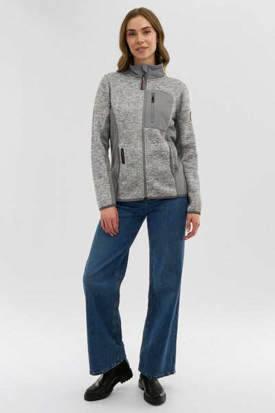 Canada Weather Gear Fleece Zip Up Lightweight Jacket - Grey - Womens Lightweight Jackets - Canada Weather Gear