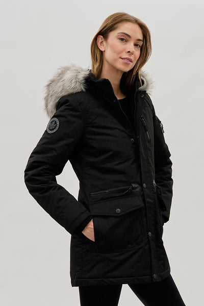 Canada Weather Gear Faux Fur Lined Parka Jacket - Black