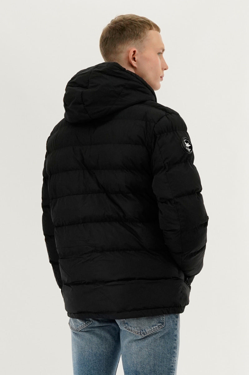 Super Triple Goose Colour Block Puffer Bomber Jacket - Black - Mens Bomber Jackets - Canada Weather Gear