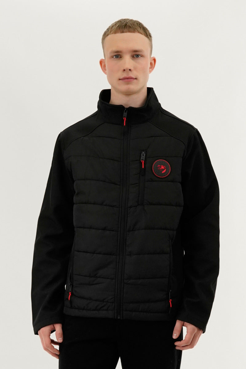 Super Triple Goose Quilted Colour Block Lightweight Jacket - Black - Mens Lightweight Jackets - Canada Weather Gear
