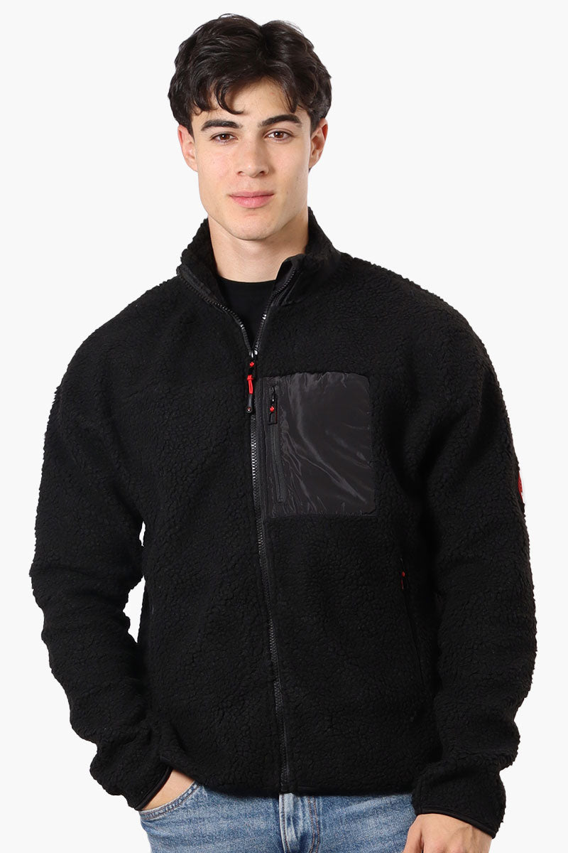 Canada Weather Gear Sherpa Zip Up Lightweight Jacket - Black - Mens Lightweight Jackets - Canada Weather Gear