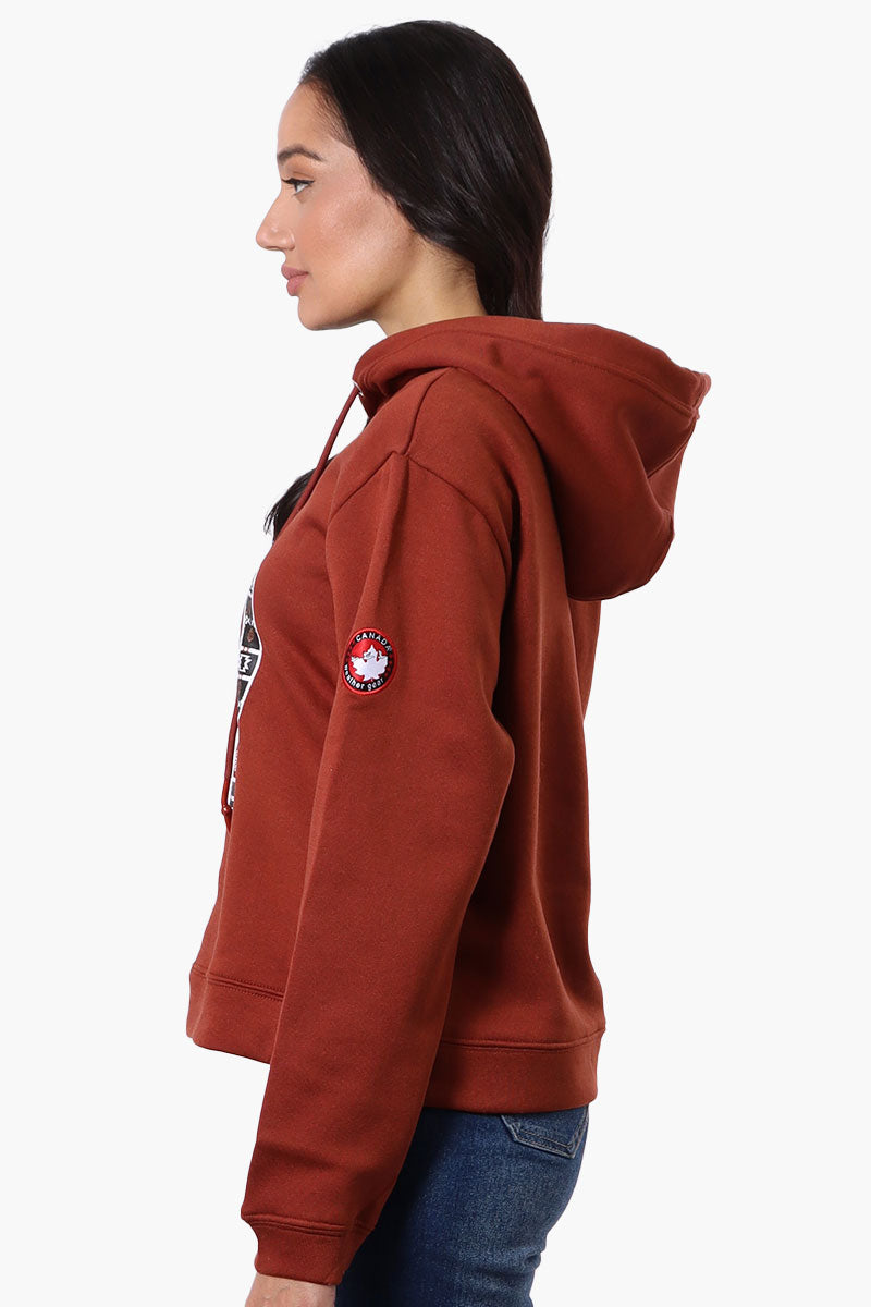 Canada Weather Gear Chest Logo Hoodie - Rust - Womens Hoodies & Sweatshirts - Canada Weather Gear