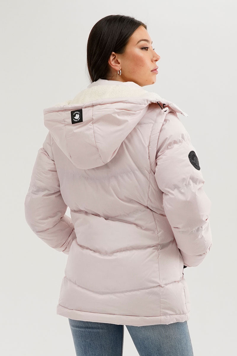 Canada Weather Gear Zip Off Sleeve Parka Jacket - Blush - Womens Parka Jackets - Canada Weather Gear