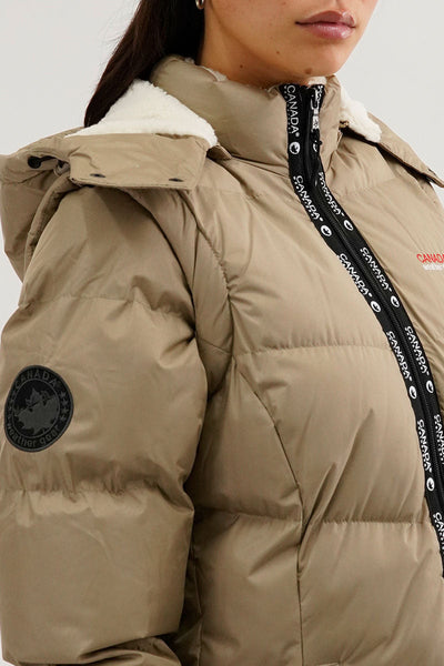 Canada Weather Gear Zip Off Sleeve Parka Jacket - Beige - Womens Parka Jackets - Canada Weather Gear