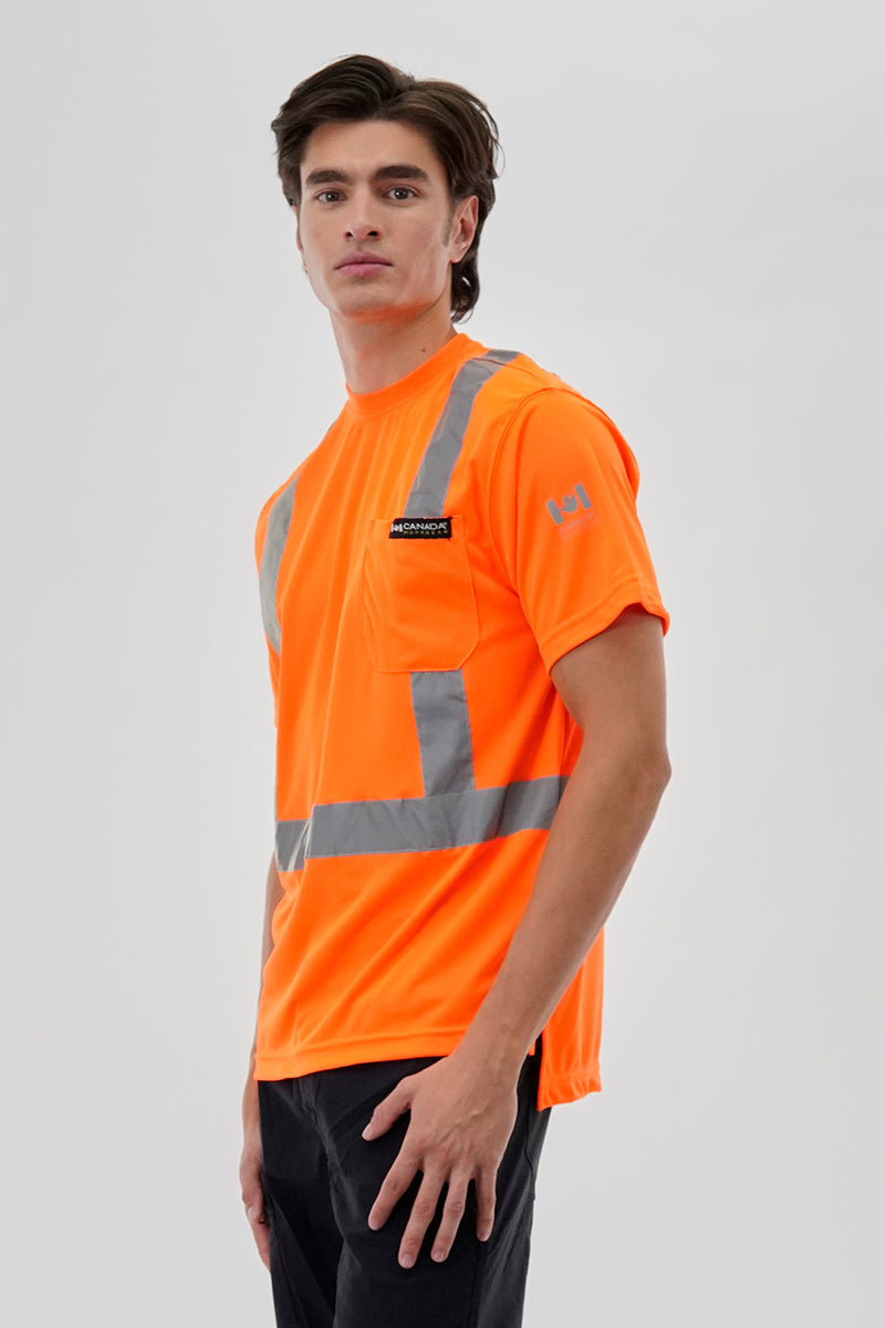 Canada Work Gear Hi-Vis Short Sleeve Tee - Orange - Mens Tees & Tank Tops - Canada Weather Gear