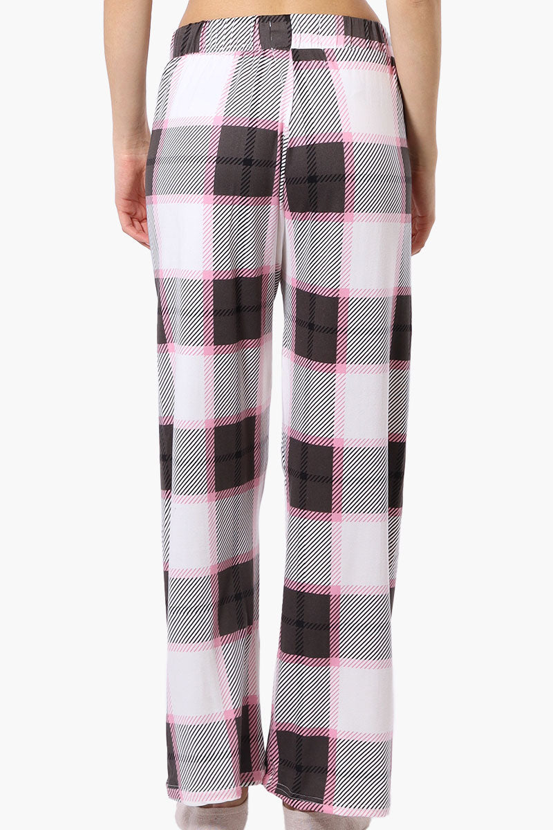 Canada Weather Gear Plaid Wide Leg Pajama Bottoms - White - Womens Pajamas - Canada Weather Gear