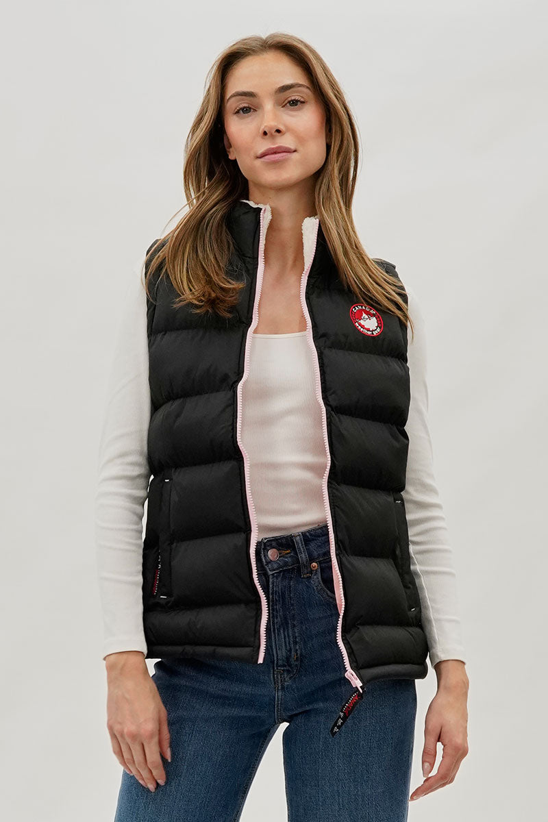 Canada Weather Gear Fleece Lined Collar Puffer Vest - Black