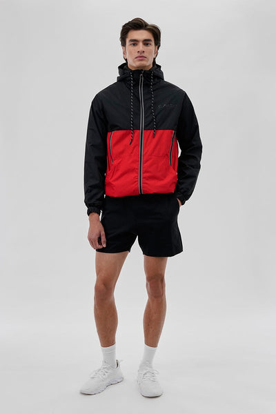 Canada Weather Gear Hooded Colour Block Lightweight Jacket - Red - Mens Lightweight Jackets - Canada Weather Gear