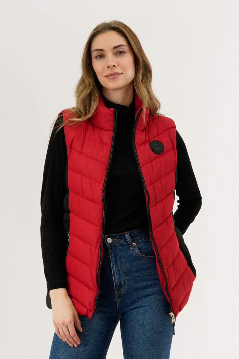 Canada Weather Gear Chevron Quilted Vest - Red
