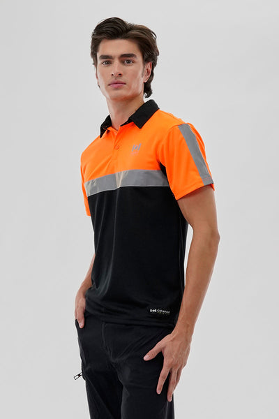 Canada Work Gear Hi-Vis Short Sleeve Polo Shirt - Orange - Mens Polo Shirts - Canada Weather Gear