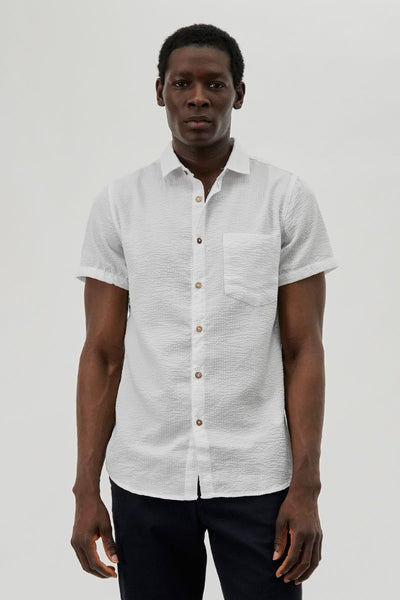 Canada Weather Gear Vintage Textured Button Up Casual Shirt - White - Mens Casual Shirts - International Clothiers