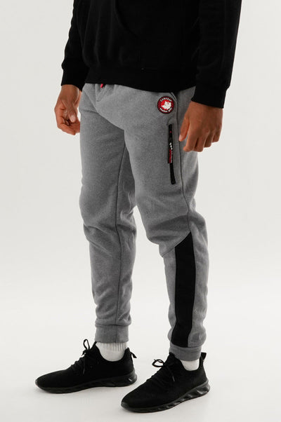Canada Weather Gear Fleece Contrast Insert Jogger - Grey - Mens Joggers & Sweatpants - Canada Weather Gear