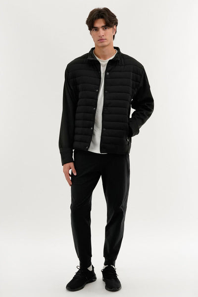 Canada Weather Gear Quilted Snap Button Lightweight Jacket - Black - Mens Lightweight Jackets - Canada Weather Gear