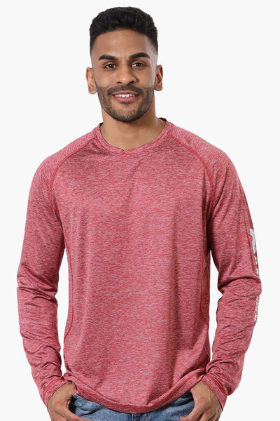 Canada Weather Gear Athletic Logo Sleeve Long Sleeve Top - Burgundy - Mens Long Sleeve Tops - Canada Weather Gear