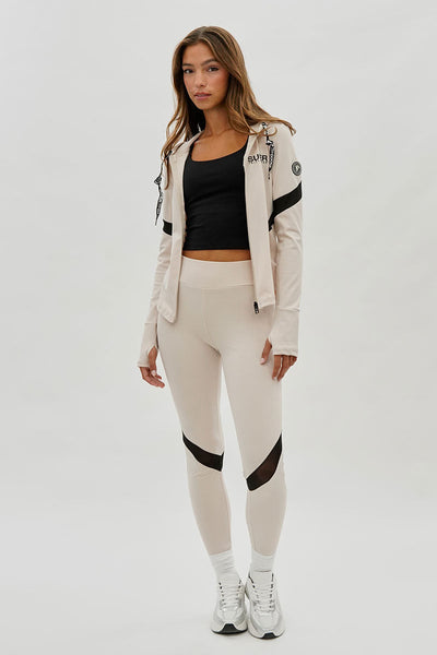 Super Triple Goose Zip Up Active Hoodie - Beige - Womens Hoodies & Sweatshirts - Canada Weather Gear