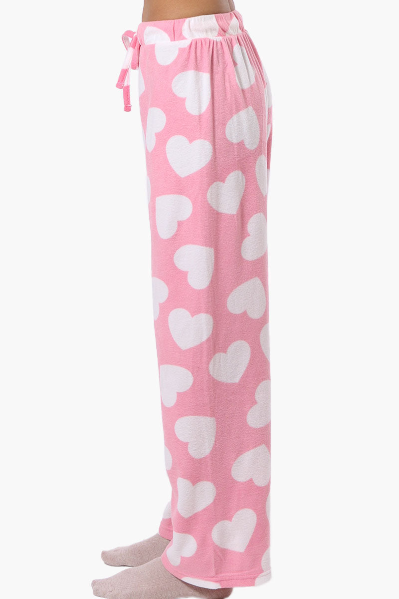 Canada Weather Gear Heart Pattern Wide Leg Pajama Pants - Pink - Womens Pajamas - Canada Weather Gear