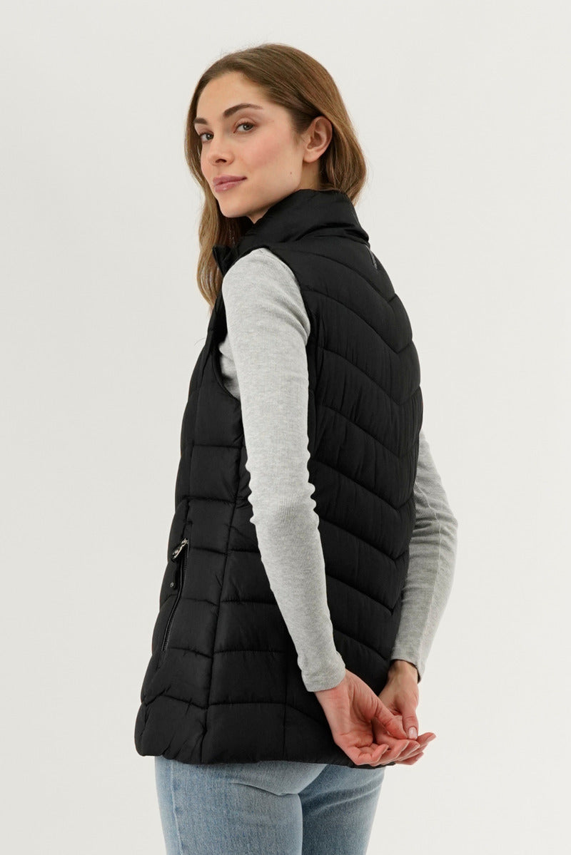 Canada Weather Gear Chevron Quilted Vest - Black