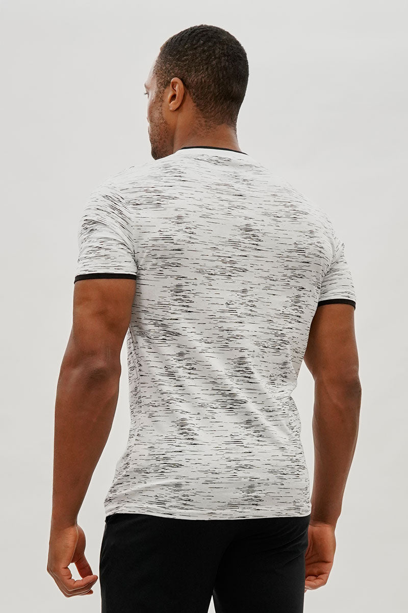 Canada Weather Gear Vintage Patterned V-Neck Tee - White - Mens Tees & Tank Tops - Canada Weather Gear