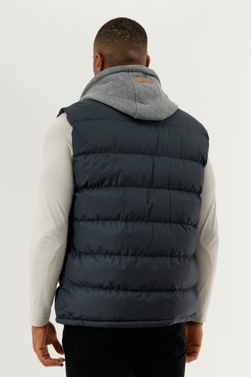 Canada Weather Gear Hooded Puffer Vest - Navy - Mens Vests - Canada Weather Gear