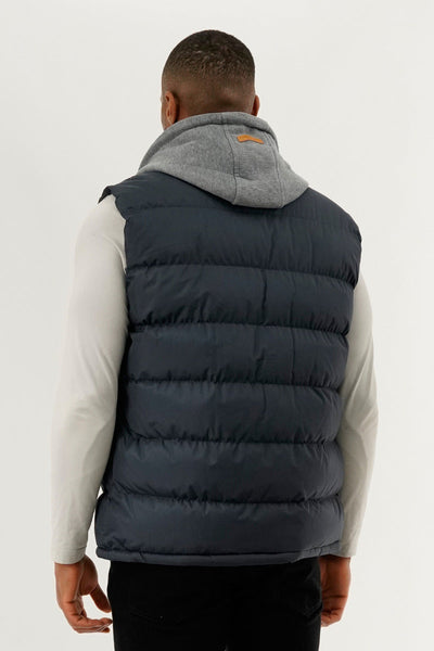 Canada Weather Gear Hooded Puffer Vest - Navy - Mens Vests - Canada Weather Gear