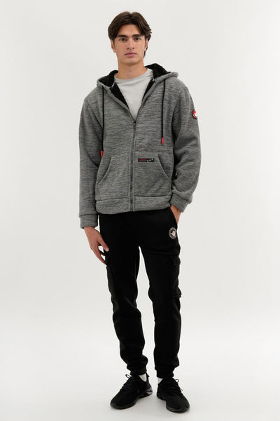 Canada Weather Gear Sherpa Lined Lightweight Jacket - Grey - Mens Lightweight Jackets - Canada Weather Gear
