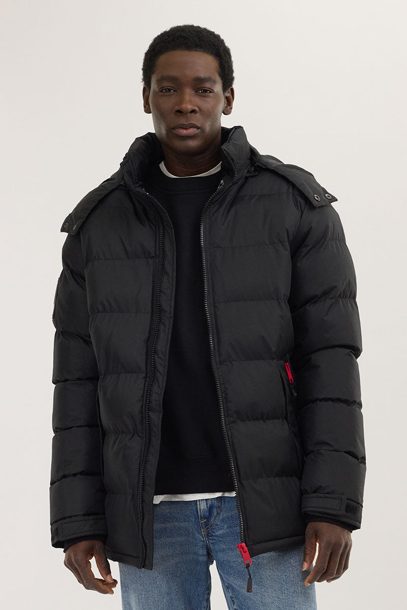 Super Triple Goose Thermal-Foil Lining Bomber Jacket - Black