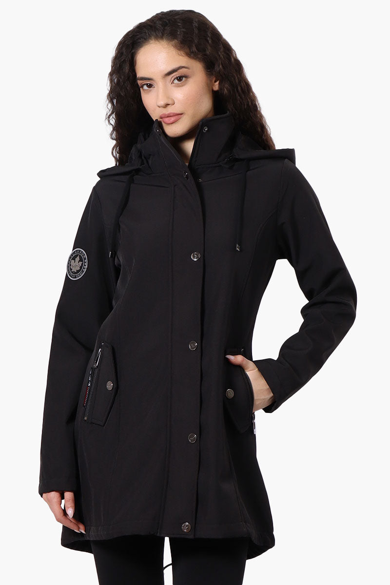 Canada Weather Gear Hooded Soft Shell Lightweight Jacket - Black - Womens Lightweight Jackets - Canada Weather Gear