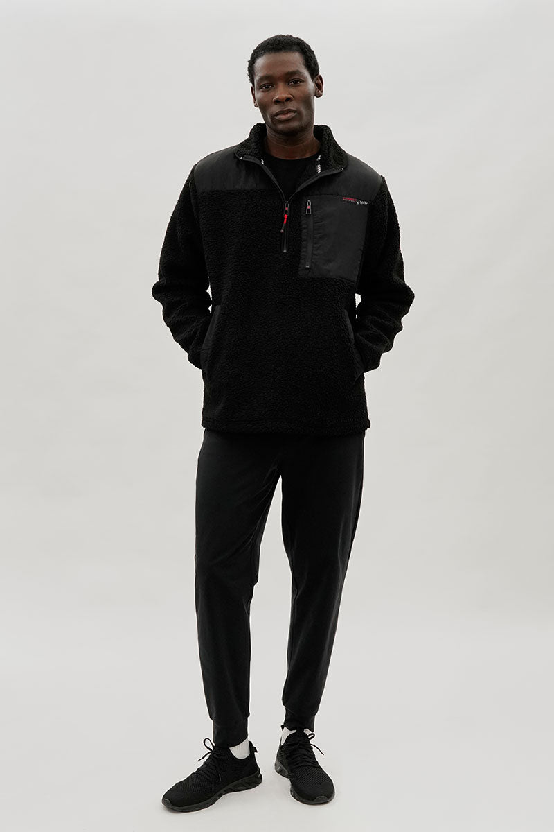 Canada Weather Gear Fleece Sherpa Pullover Sweater - Black