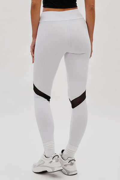 Super Triple Goose Mesh Detail Leggings - White - Womens Leggings - Canada Weather Gear
