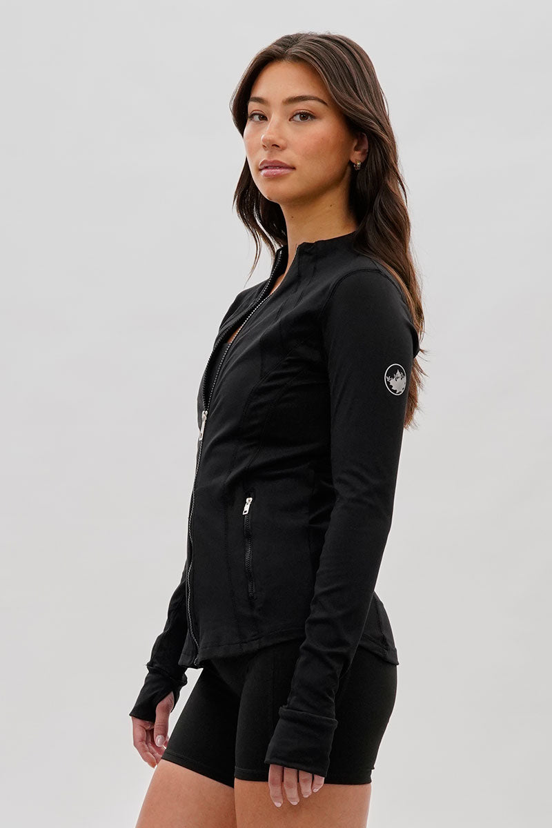 Canada Weather Gear Fitted Yoga Lightweight Jacket - Black - Womens Lightweight Jackets - Canada Weather Gear