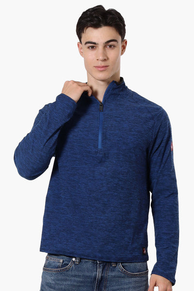 Canada Weather Gear Basic 1/4 Zip Long Sleeve Top - Navy - Mens Long Sleeve Tops - Canada Weather Gear