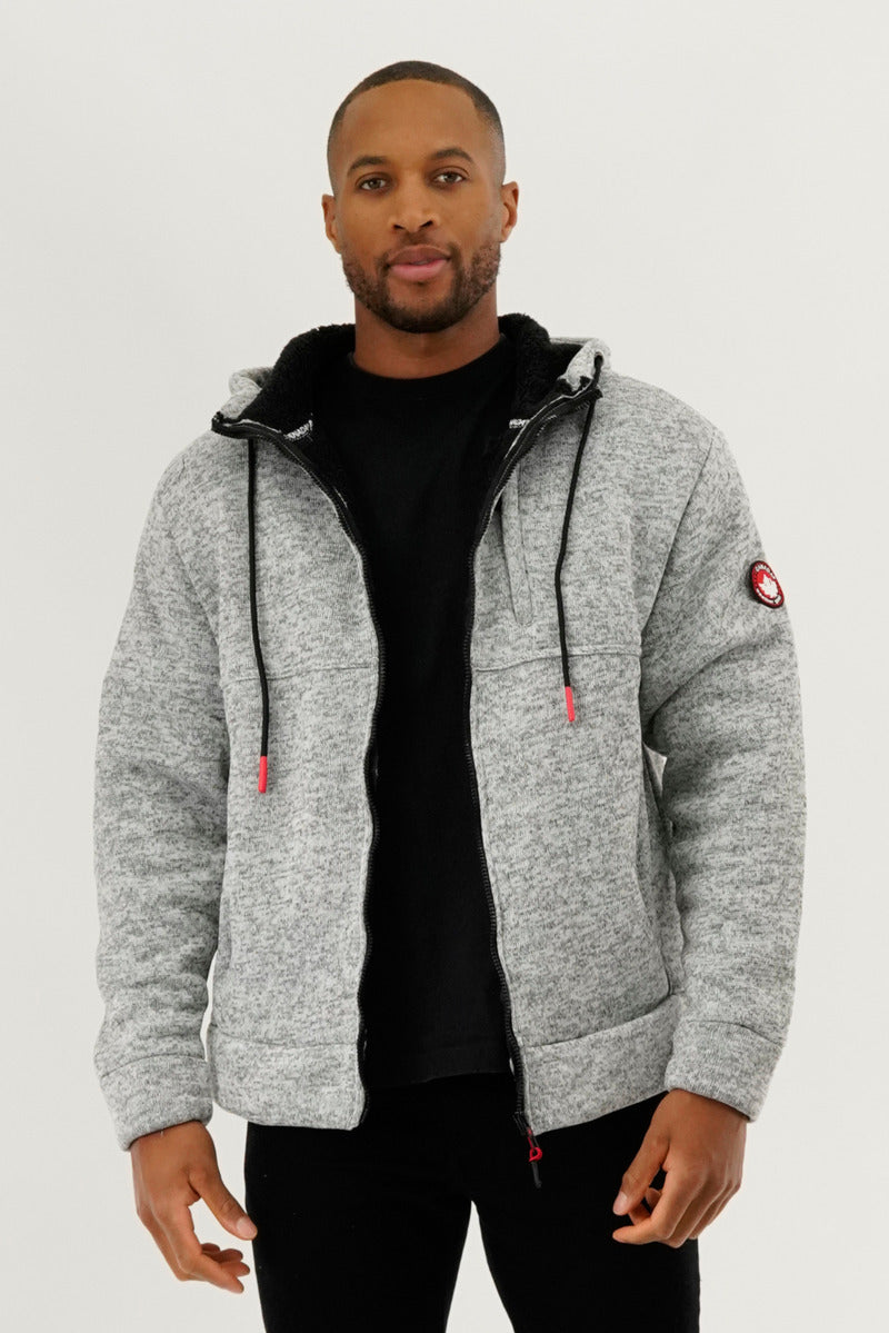 Canada Weather Gear Sherpa Lined Lightweight Jacket - Grey - Mens Lightweight Jackets - Canada Weather Gear