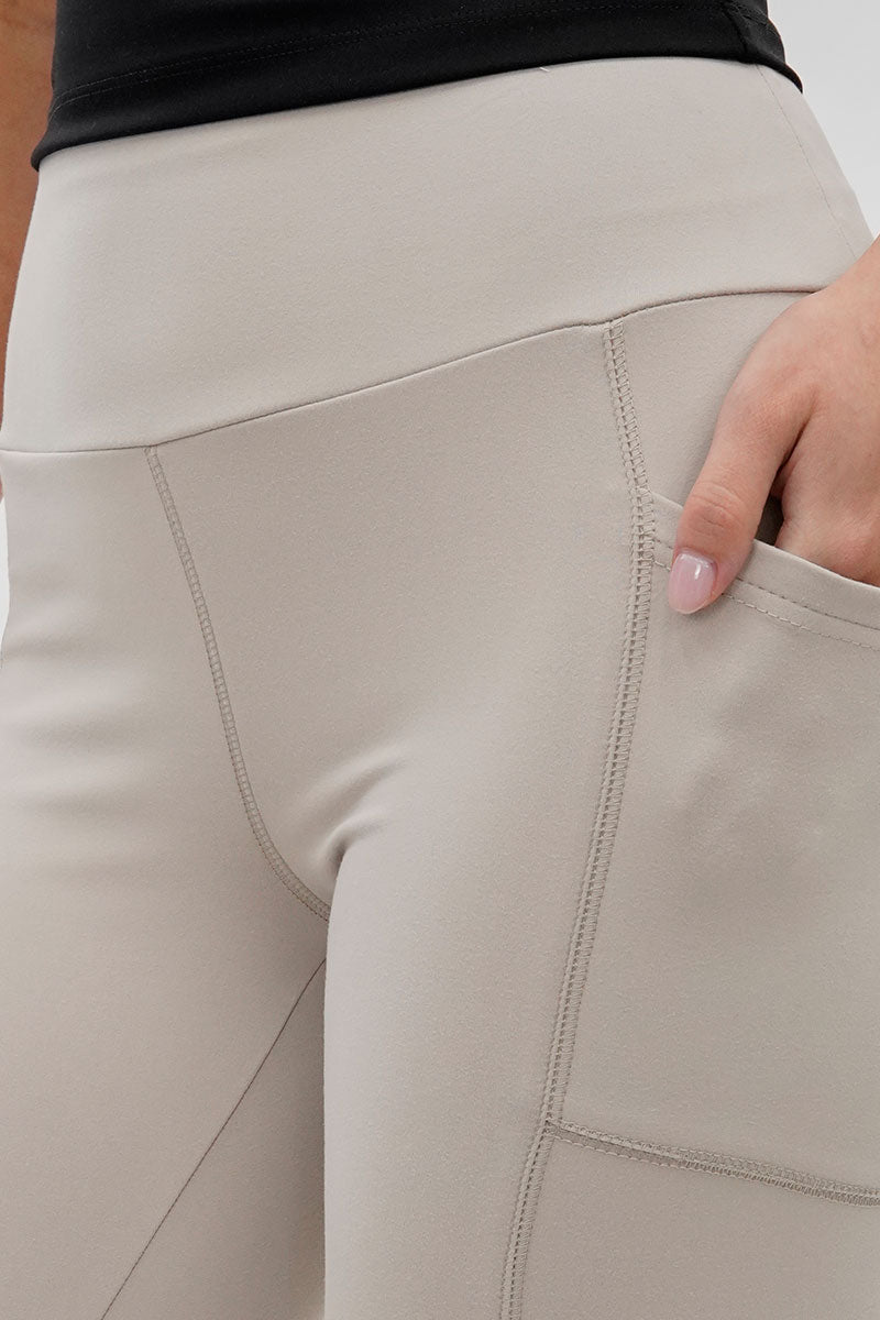 Canada Weather Gear High Waisted Yoga Leggings - Beige - Womens Leggings - Canada Weather Gear