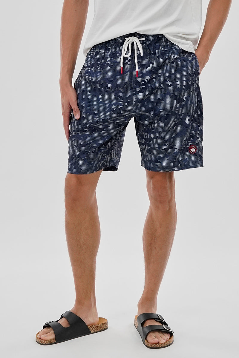 Canada Weather Gear Digi Camo Print Elastic Surf Shorts - Navy - Mens Shorts & Capris - Canada Weather Gear