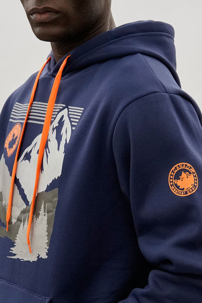 Canada Weather Gear Mountain Print Hoodie - Navy
