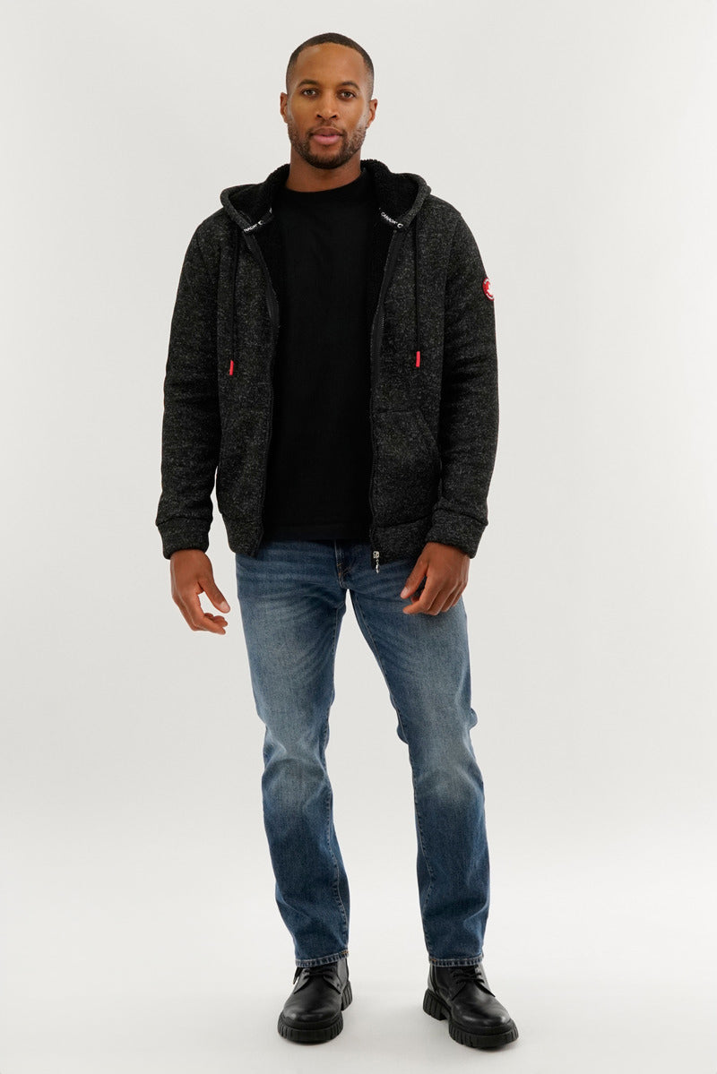 Canada Weather Gear Sherpa Lined Lightweight Jacket - Black - Mens Lightweight Jackets - Canada Weather Gear