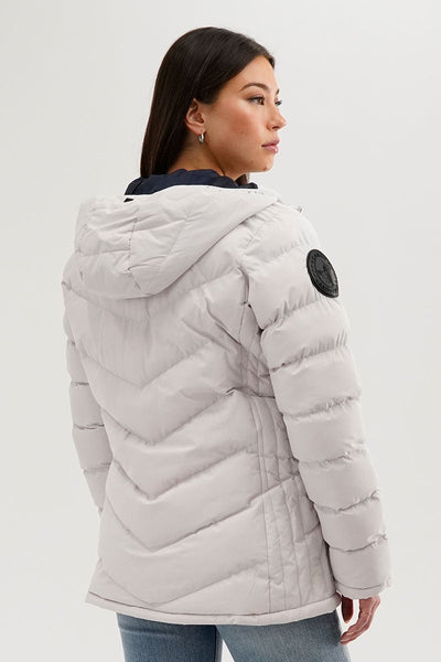 Canada Weather Gear Chevron Quilted Bomber Jacket - White - Womens Bomber Jackets - Canada Weather Gear