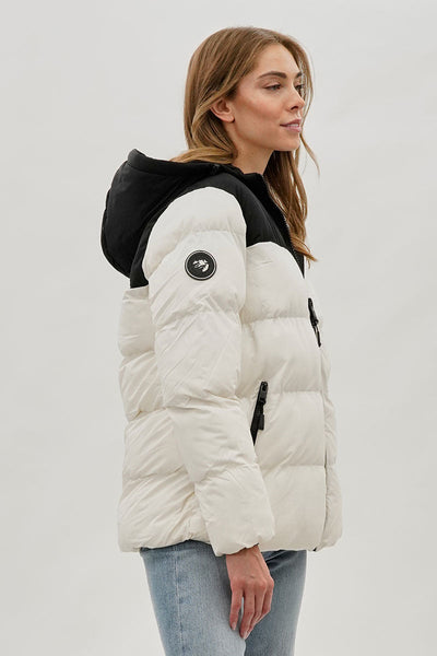 Super Triple Goose Colour Block Bomber Jacket - White