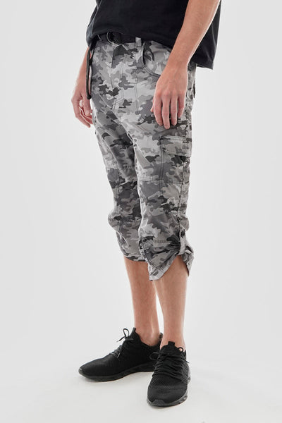 Canada Weather Gear Belted Camo Print Cargo Shorts - Grey - Mens Shorts & Capris - Canada Weather Gear