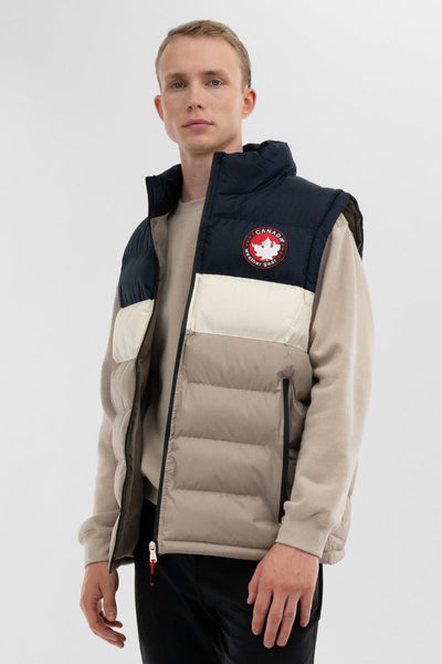 Canada Weather Gear Colour Block Puffer Vest - Beige