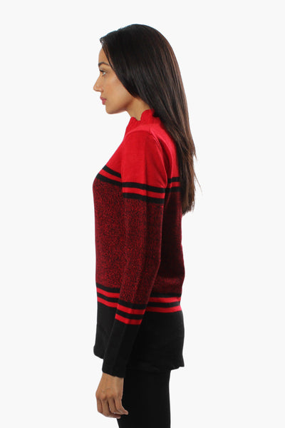 Canada Weather Gear Front Zip Pullover Sweater - Red - Womens Pullover Sweaters - Canada Weather Gear