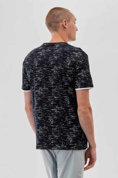 Canada Weather Gear Vintage Patterned Crewneck Tee - Navy - Mens Tees & Tank Tops - Canada Weather Gear